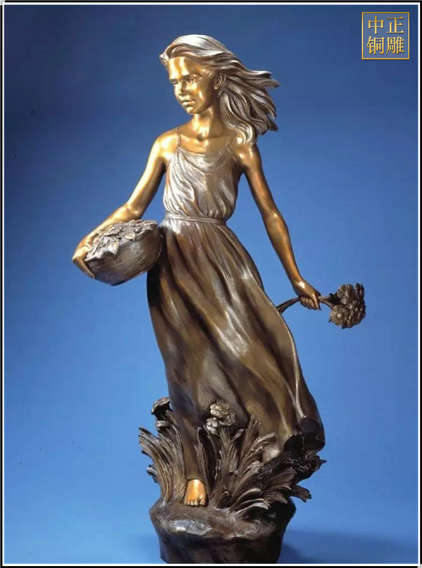 手拿花女孩人物銅雕塑.jpg 手拿花女孩人物銅雕塑.jpg