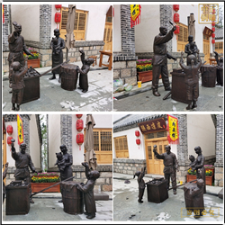 抱小孩買酒人物雕塑 抱小孩買酒人物雕塑