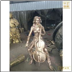 拉琴人物雕塑鑄造 拉琴人物雕塑鑄造