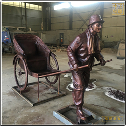 拉車人物景觀雕塑