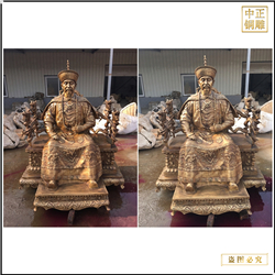 大型坐像乾隆皇帝銅雕塑鑄造廠家  