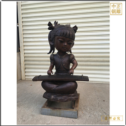 小女孩彈鋼琴銅雕塑 小女孩彈鋼琴銅雕塑