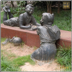 校園小孩銅雕塑 校園小孩銅雕塑