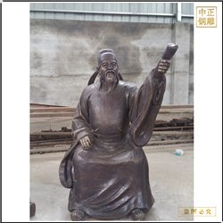 鑄銅古代人物手握書卷雕塑 鑄銅古代人物手握書卷雕塑