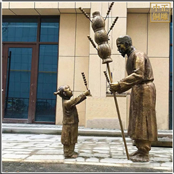 步行街小女買糖胡人物銅雕塑 步行街小女買糖胡人物銅雕塑