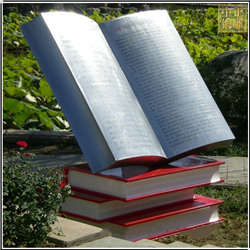 校園書(shū)籍銅雕塑制作 校園書(shū)籍銅雕塑制作