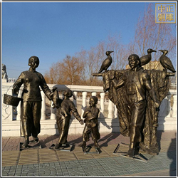 捕魚人物景觀銅像 捕魚人物景觀銅像