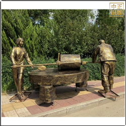 農(nóng)耕磨谷子人物雕塑 農(nóng)耕磨谷子人物雕塑