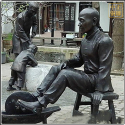 室外中醫碾藥景觀銅像 室外中醫碾藥景觀銅像