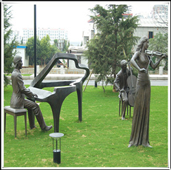 演奏音樂(lè)銅雕塑