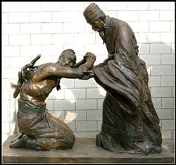 藺相如雕塑|負荊請罪銅像