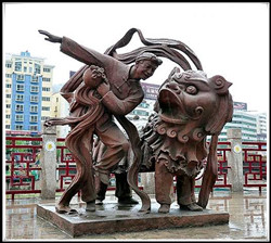舞獅雕塑|大型舞獅情景小品雕塑 舞獅雕塑|大型舞獅情景小品雕塑