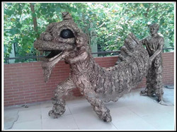 舞獅情景小品雕塑圖片