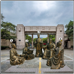 校園孔子講學銅雕塑 校園孔子講學銅雕塑